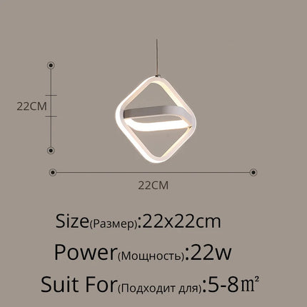 suspension led moderne pour éclairage intérieur design élégant