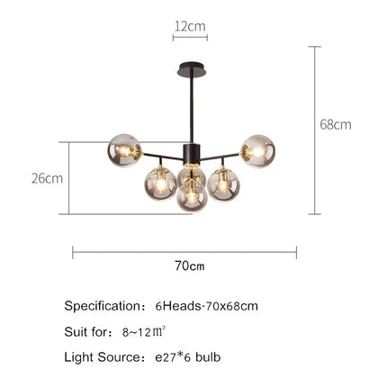 Suspension en verre style nordique pour décoration intérieure — LZ4X9P