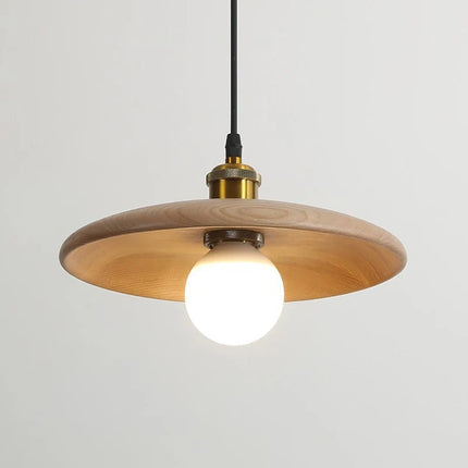 Suspension lampe soucoupe volante en bois E27 pour salle à manger et salon — LZ3F9X