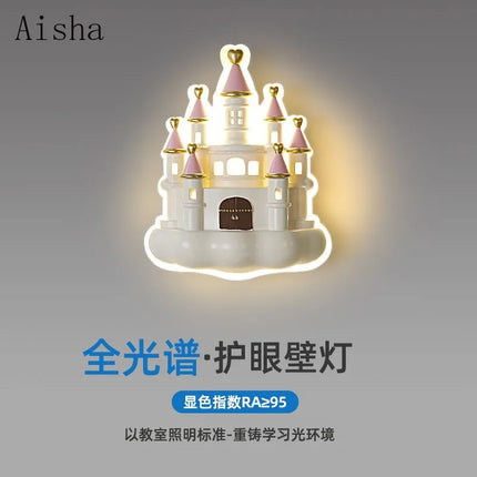 Lampe de chevet enfant design château princesse protectrice — LZ4G7Q9N