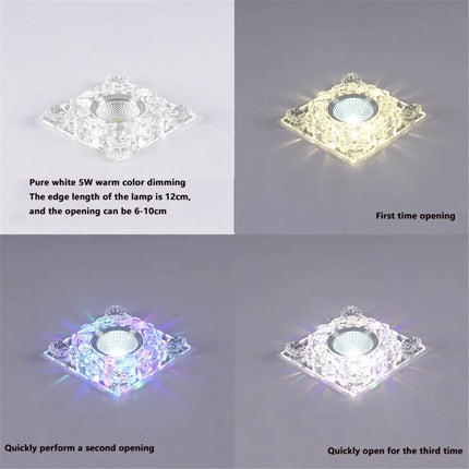 Plafonnier LED carré en cristal RGB pour décoration intérieure — LZ4X9T