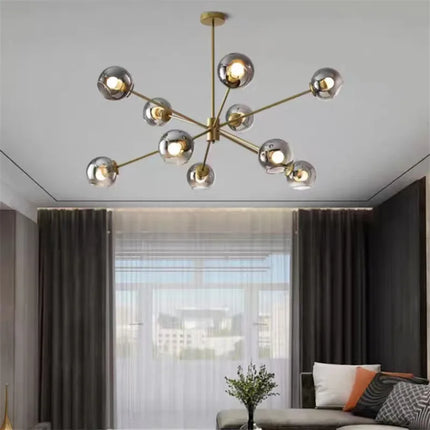 Lustre suspension rétro en verre pour décoration intérieure — LZ4X9M