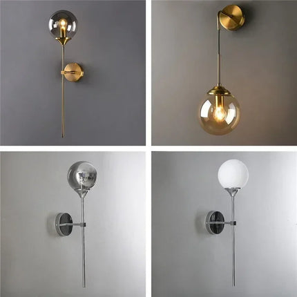 Applique murale design en verre et chrome doré pour intérieur — LZ4T9Q2