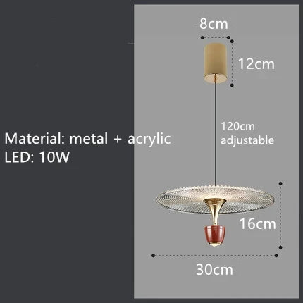 Suspension LED ronde en acrylique avec cordon réglable — LZ4X9P