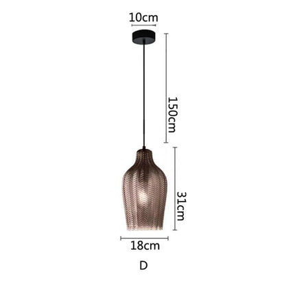 Suspension en verre ambre pour cuisine et chambre E27 — LZ4X9Q2J