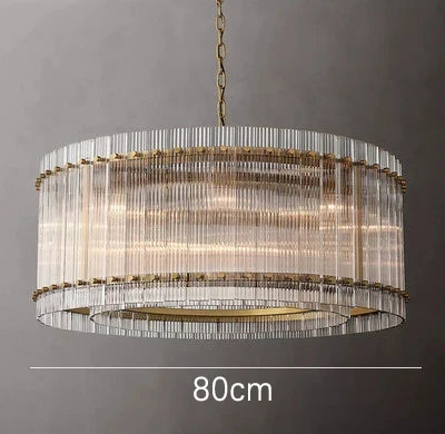 Lustre suspension LED double anneau en cristal doré — LZ4X9P2