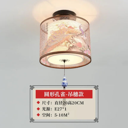 lustre chinois créatif lotus éclairage suspendu peinture décorative