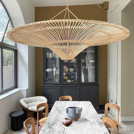 Lustre suspension en rotin au design parapluie nordique — LZ4P9XQ