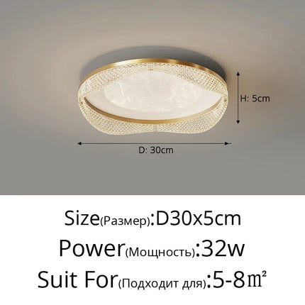 Plafonnier design minimaliste en laiton pour intérieur moderne — LZ4X9J