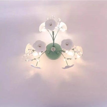 Plafonnier en cristal style pastoral avec motifs pétales nordiques — LZ4QJ7M2