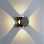 4 éclairages latéraux 4W / Dia70xH53mm / Blanc chaud | Noir