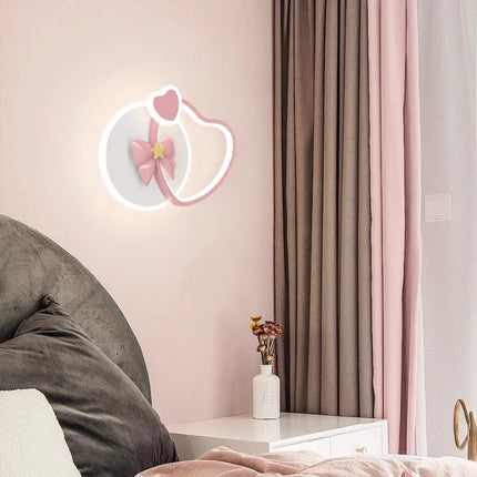Lampe de chevet mignonne avec nœud rose pour chambre de princesse — LZ4X9T