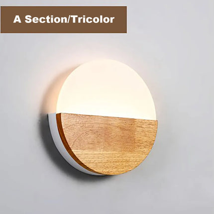 Applique murale LED nordique en bois et acrylique pour intérieur — LZ4XJ9