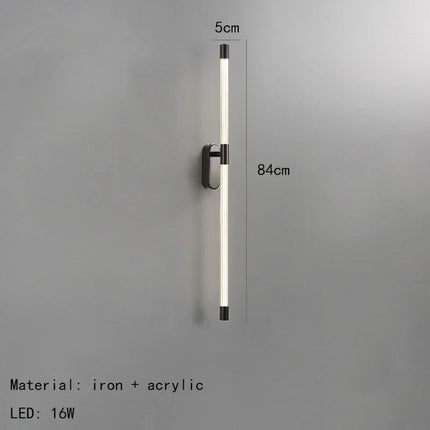Applique murale LED minimaliste en acrylique avec finition métallique et gradation — LZ4P9XQ
