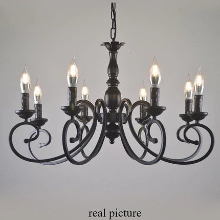Lustre suspension rétro européen en fer pour décoration intérieure — LZ4X9P