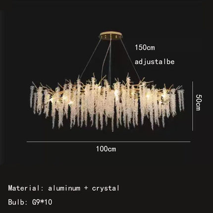 Applique murale LED art déco en cristal et aluminium doré — LZ4X9P2