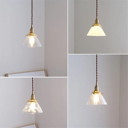 suspension rétro en verre et laiton pour décoration intérieure