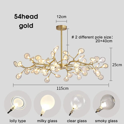 Suspension lustre vintage moderne branche Luciole — LZ4X9P2