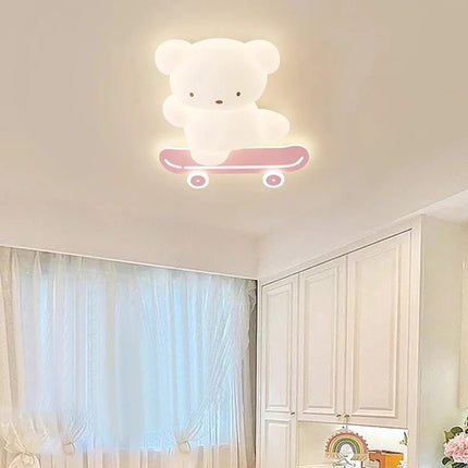 Plafonnier lumineux ours en skateboard pour chambre d’enfant moderne — LZ4X9T