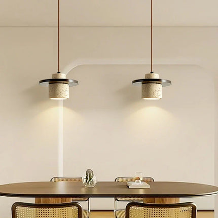 Lustre suspension style wabi-sabi en pierre de grotte nordique — LZ4X9M