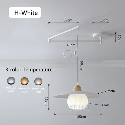 Suspension LED nordique en bois massif pour restaurant — LZ4X9T