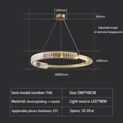 Lustre en cristal K9 pour décoration intérieure élégante — LZ3F7X