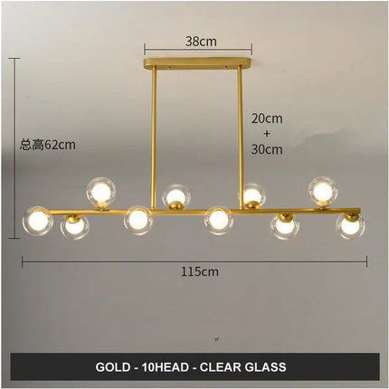Lustre design boules de verre horizontales