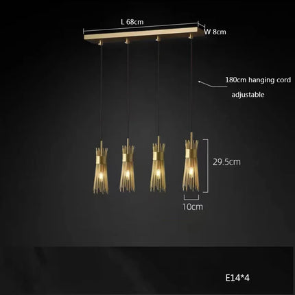 Lustre suspendu LED créatif en cuivre plein pour décoration — LZ4X9P