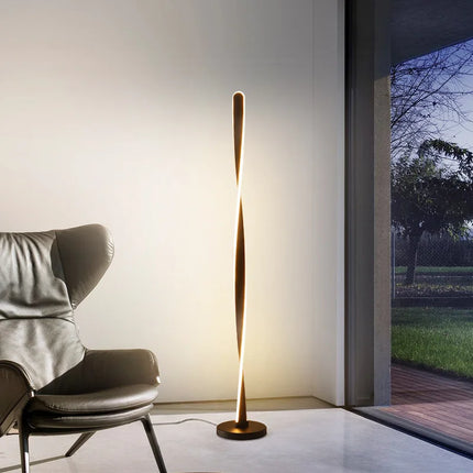 Lampadaire moderne spirale en aluminium et acrylique à intensité variable — LZ4X9T