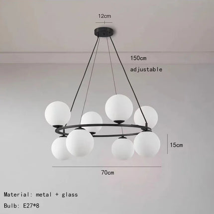 Suspension en verre blanc au design nordique pour intérieur décoratif — LZ4M9X
