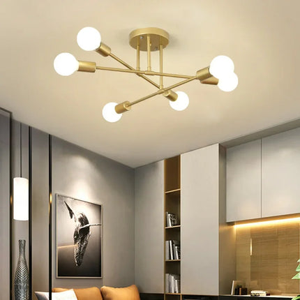 Plafonnier LED design Spoutnik semi-intégré style nordique pour salon — LZ4X9P2
