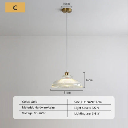 Suspension en verre au design nordique pour intérieur moderne — LZ4X9P