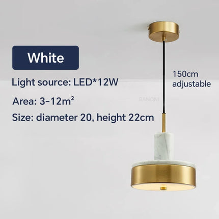 Suspension nordique en marbre et cuivre au design moderne — LZ4X9T