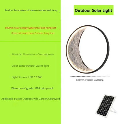Applique murale LED forme lune étanche pour jardin extérieur — LZ4X9T2