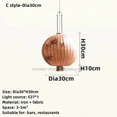 Lustre suspension en tissu rétro pour restaurant et balcon — LZ4P9X