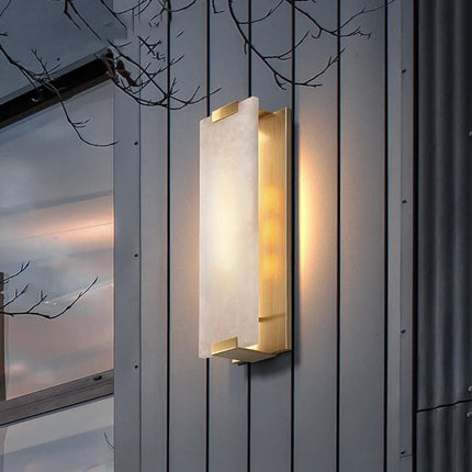 Applique murale LED en marbre naturel et cuivre pour intérieur — LZ4X9Q7
