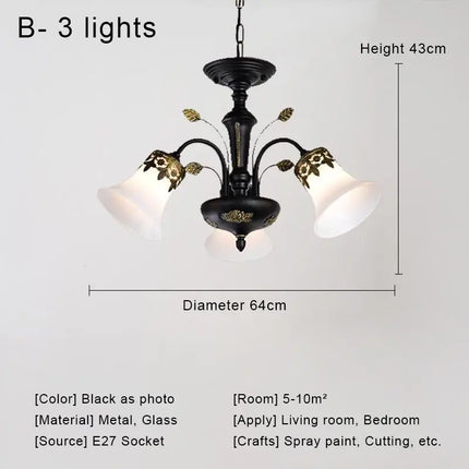 Lustre LED vintage en verre pour intérieur rétro — LZ4X9P2