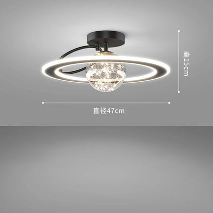 Lustre moderne LED avec boule en verre doré Sandyha — LZ4X9M2