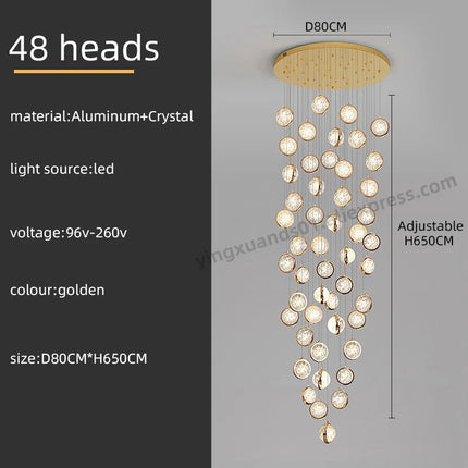 Lustre rotatif en cristal style nordique pour éclairage intérieur — LZ4X9P