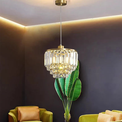 Lustre en cristal et cuivre au design moderne pour décoration — LZ4J9X