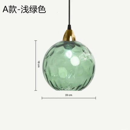 Lustre suspension en verre coloré effet grain d’eau nordique — LZ4X9P