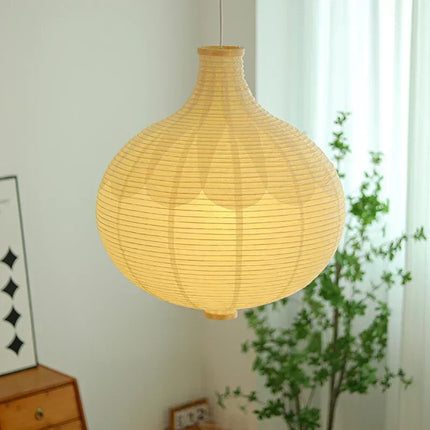 Suspension ronde en papier japonais avec lumière décorative — LZ4X9T