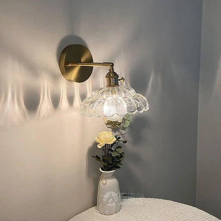 Applique murale en verre et cuivre à motif floral décoratif — LZ4X9T1