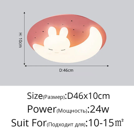 Plafonnier LED design nordique en forme de lapin pour intérieur — LZ4X9B2