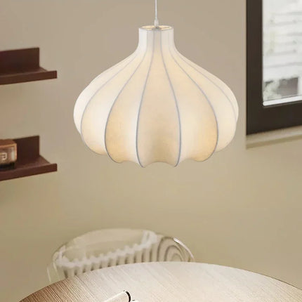 Lustre suspension japonais en soie style wabi sabi pour intérieur raffiné — LZ4X9M