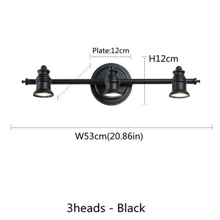 Applique murale LED vintage pour miroir de salle de bains 2/4 têtes bronze — LZ4X9P7
