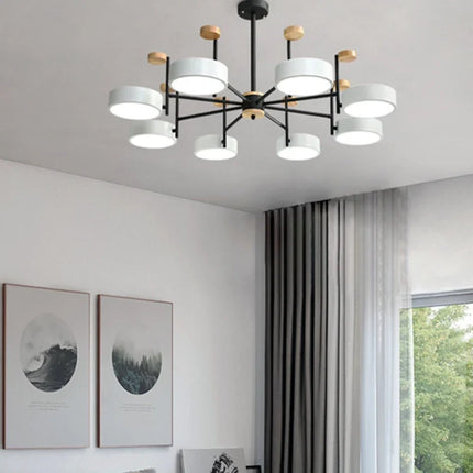 Lustre nordique en fer et bois acrylique pour décoration intérieure — LZ4P9XQ