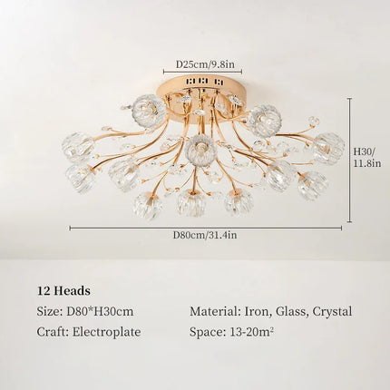 Lustre moderne en verre et cristal pour décoration intérieure — LZ4X9P