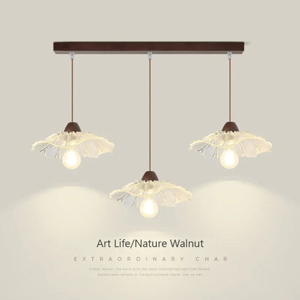 Suspension décorative nordique en verre et bois pour intérieur — LZ4X9P
