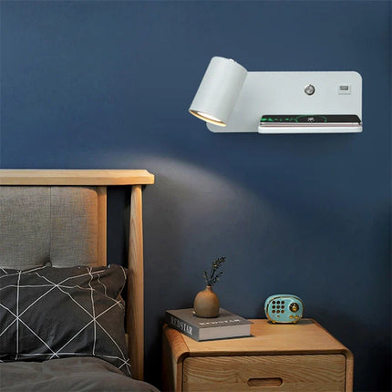 Applique murale LED moderne avec port USB et charge sans fil — LZ4Q7N2
